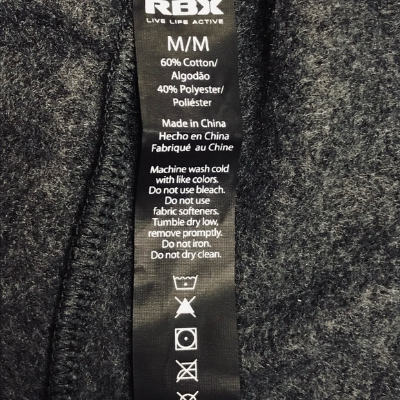 RBX Active Mens Athletic Adjustable Waist Drawstring Cuff Fleece Jogger Size M - Picture 9 of 9